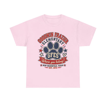 Goodwin Frazier Elementary GFES Paw Print T-Shirt — Where You Belong School Spirit Tee