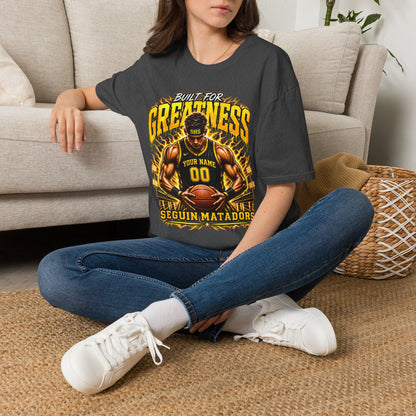 Custom Seguin Matador Basketball Player Tee | Personalized Name & Jersey Number