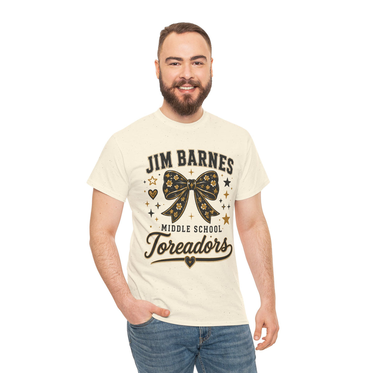 T-Shirt — Jim Barnes Middle School Toreadors Cheer Bow Design