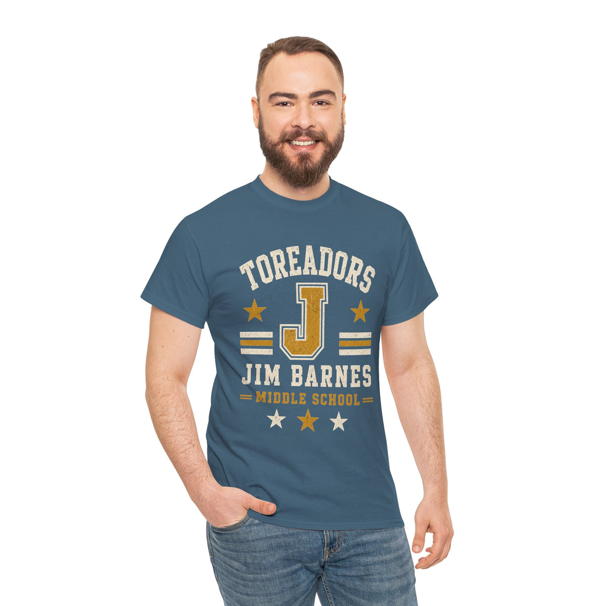 Toreadors Jim Barnes School Letterman Tee — Vintage School Spirit T-Shirt