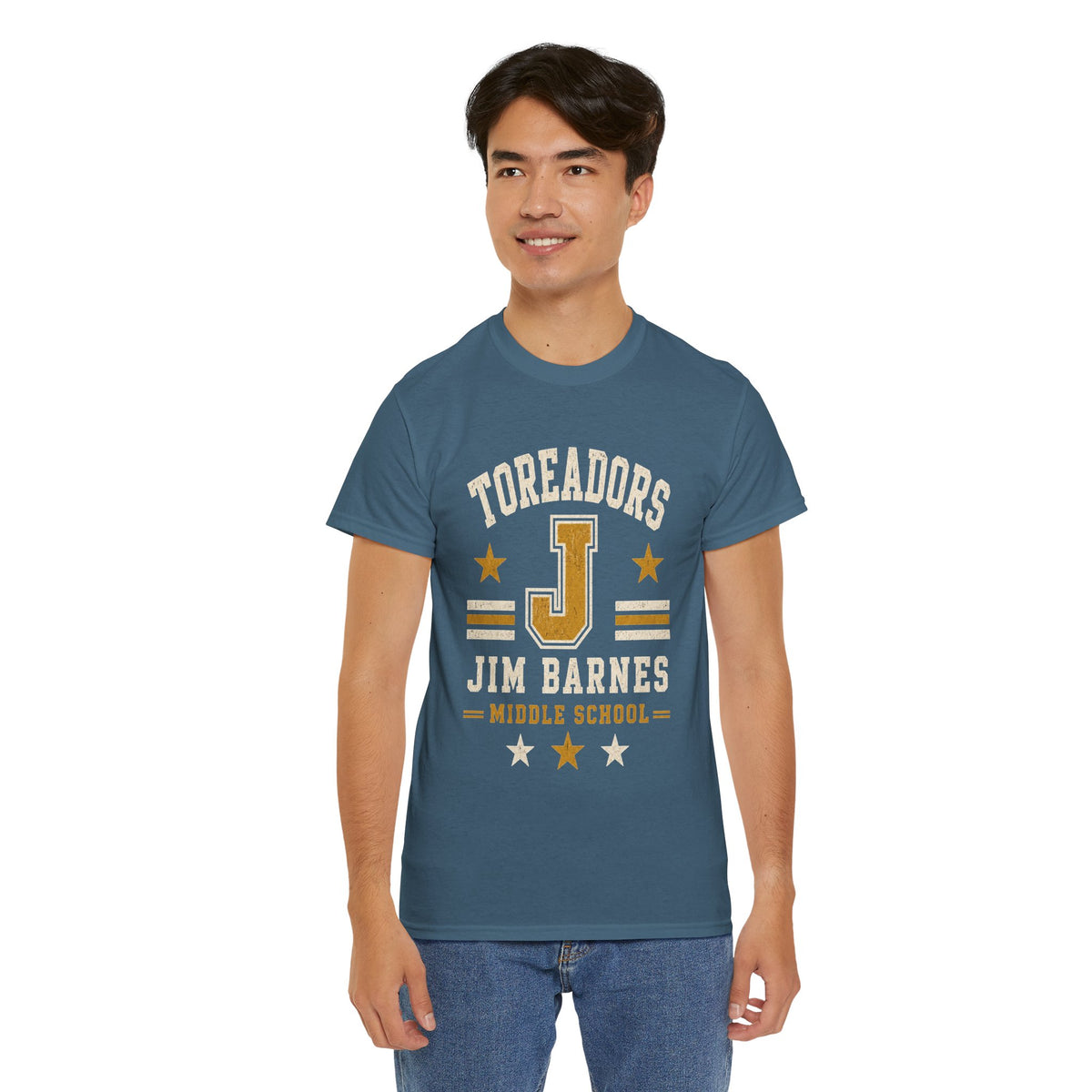 Toreadors Jim Barnes School Letterman Tee — Vintage School Spirit T-Shirt