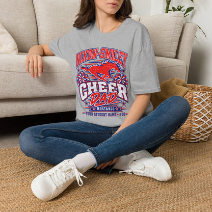 Nixon-Smiley Mustangs Cheer Dad T-Shirt — School Spirit Fan Tee