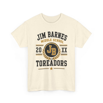 Jim Barnes Middle School Toreadors T-Shirt — School Spirit Tee with JB Crest