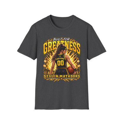 Custom Seguin Matador Girls Basketball Player Tee | Personalized Name & Jersey Number