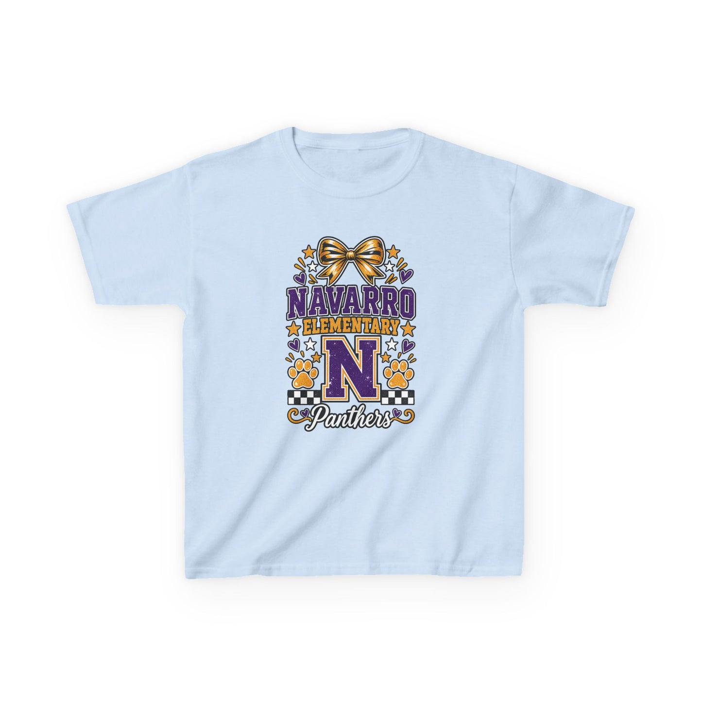 Kids Navarro Elementary Panthers T‑Shirt — Purple & Gold School Spirit Tee