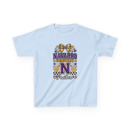 Kids Navarro Elementary Panthers T‑Shirt — Purple & Gold School Spirit Tee