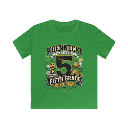 Fifth Grade Kids Tee - 'Koennecke Elementary Top of the Hive' School Spirit Shirt