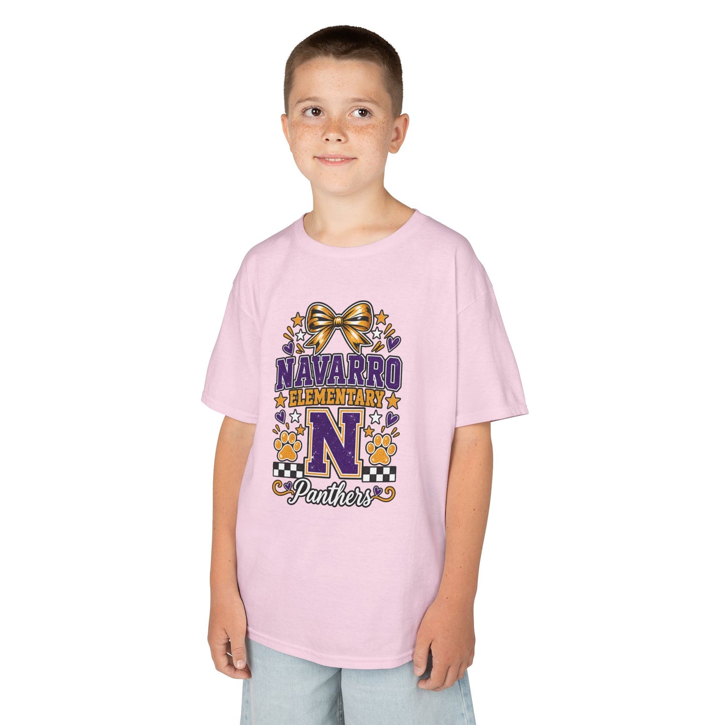 Kids Navarro Elementary Panthers T‑Shirt — Purple & Gold School Spirit Tee