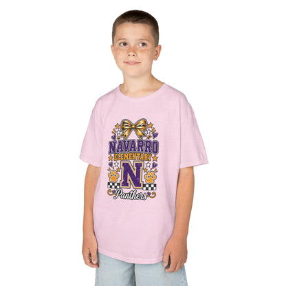 Kids Navarro Elementary Panthers T‑Shirt — Purple & Gold School Spirit Tee