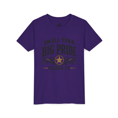 Youth Tee — "Small Town. Big Pride. Seguin, TX" Vintage Star