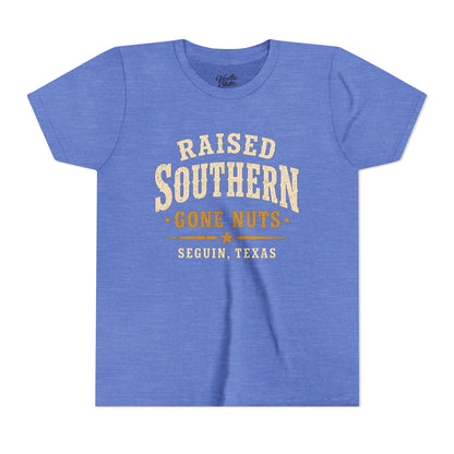 Youth Tee — "Raised Southern, Lone Star" Seguin, Texas Kids Shirt