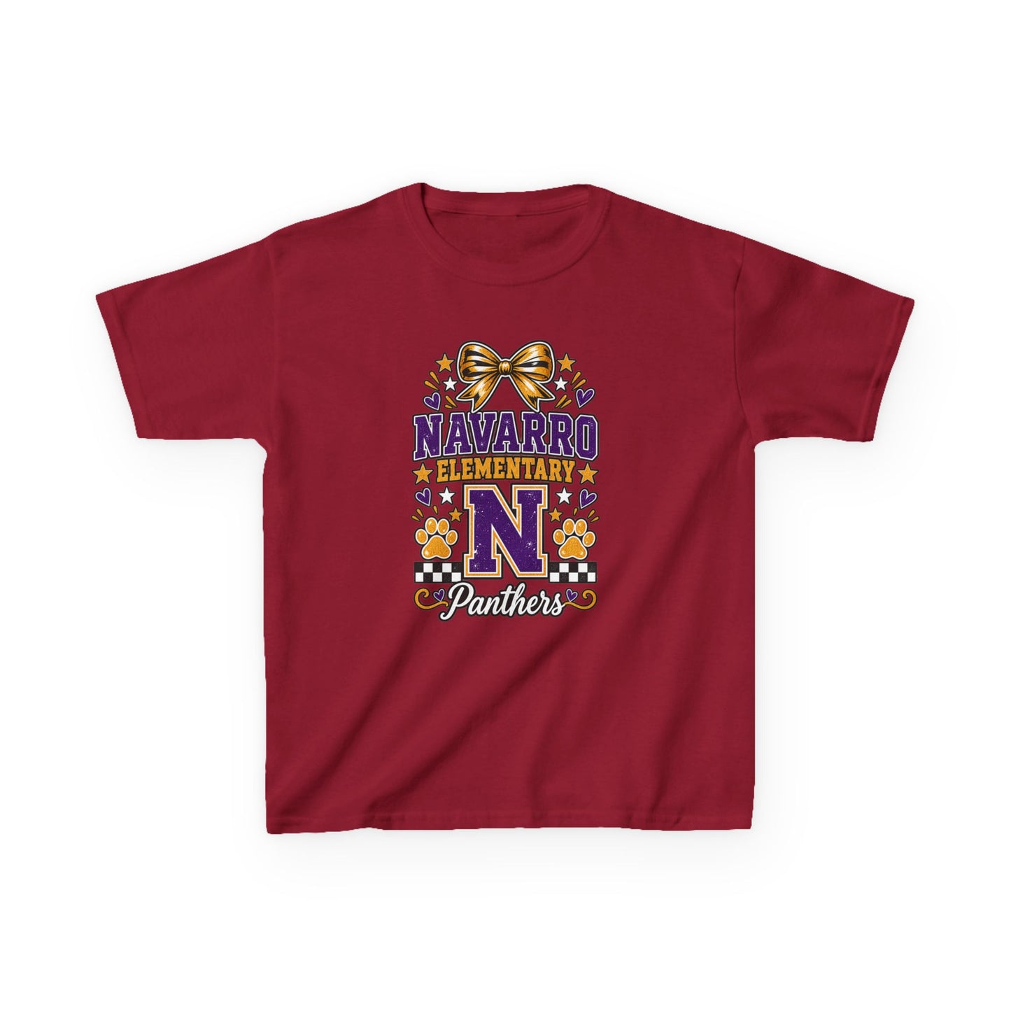 Kids Navarro Elementary Panthers T‑Shirt — Purple & Gold School Spirit Tee