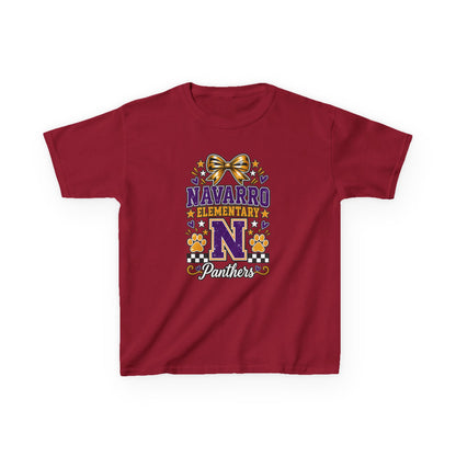 Kids Navarro Elementary Panthers T‑Shirt — Purple & Gold School Spirit Tee