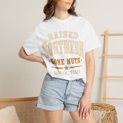Raised Southern "Gone Nuts" T-Shirt — Seguin, Texas Retro Country Tee