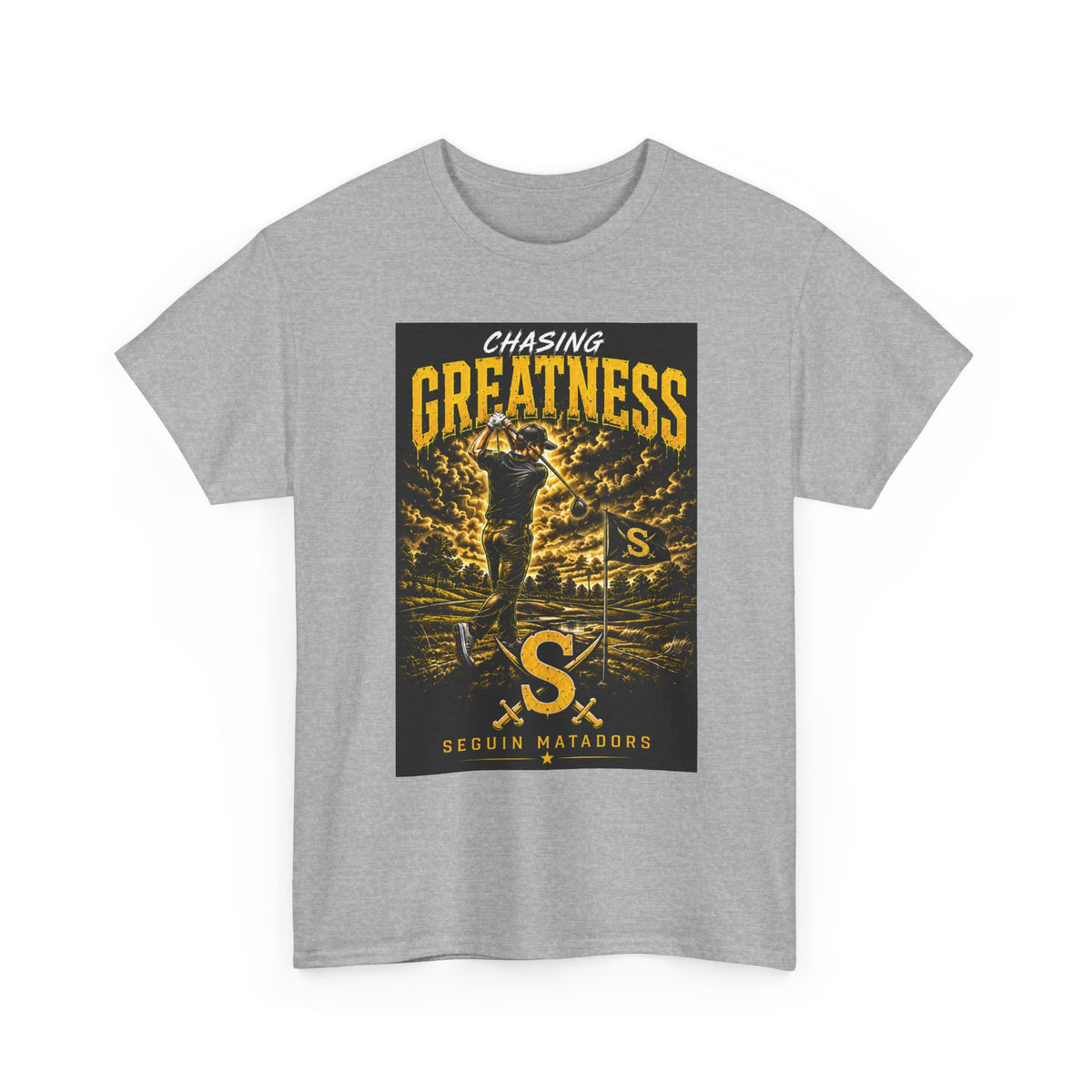 Chasing Greatness Tee — Seguin Matadors Baseball Graphic Shirt