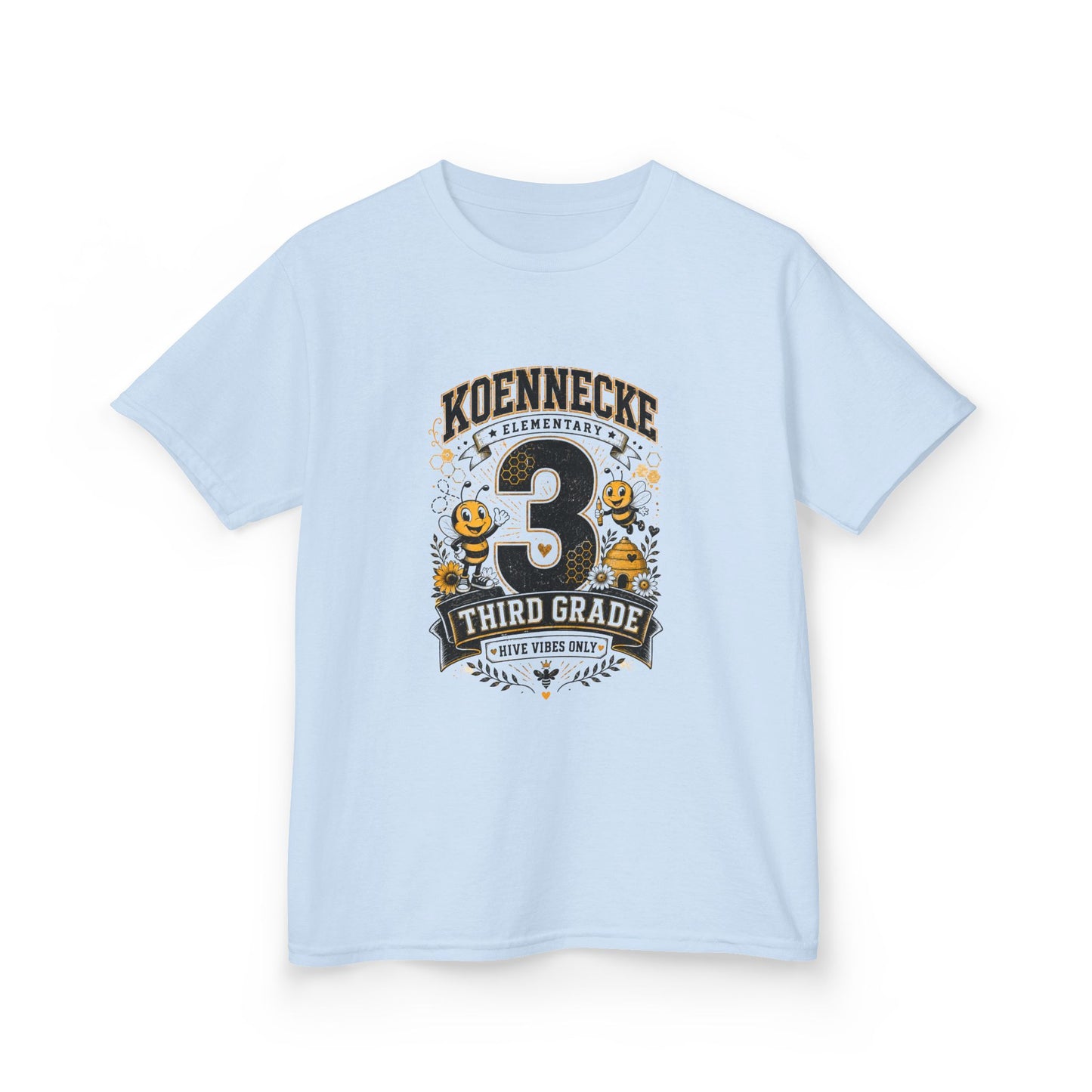 Third Grade Kids T‑Shirt — Personalized 'Koennecke 3' Back to School Tee
