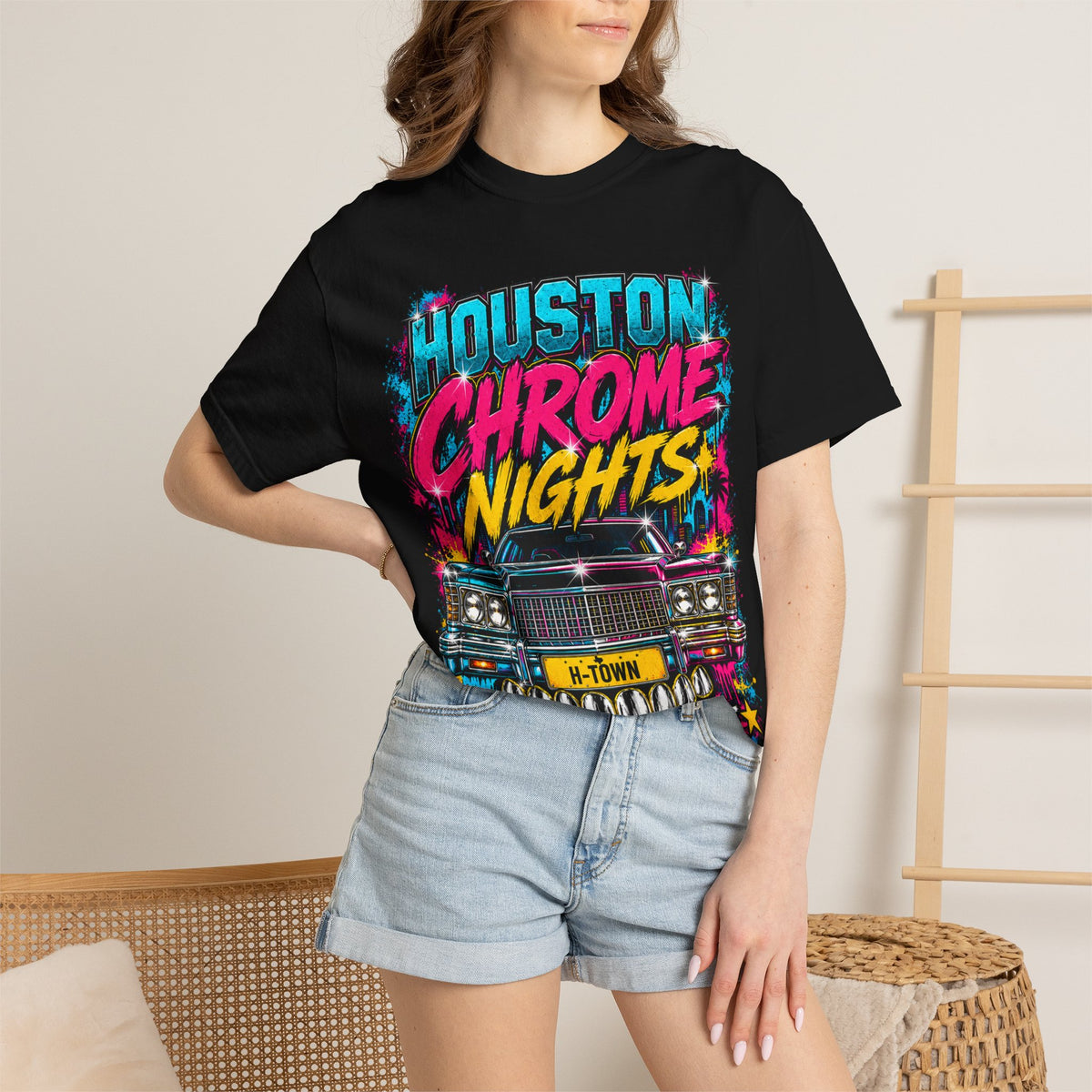 Houston Chrome Nights T-Shirt — Texas Night Ride Classic Car Tee
