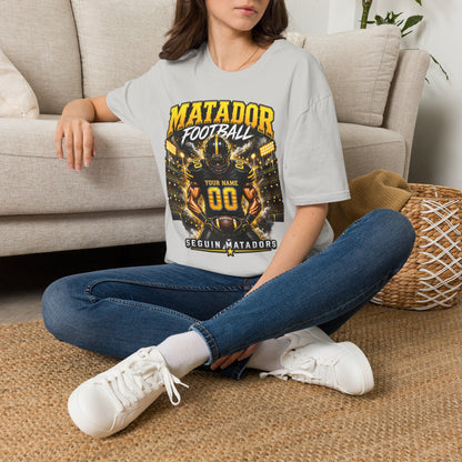 Custom Seguin Matador Football Player Tee | Personalized Name & Jersey Number