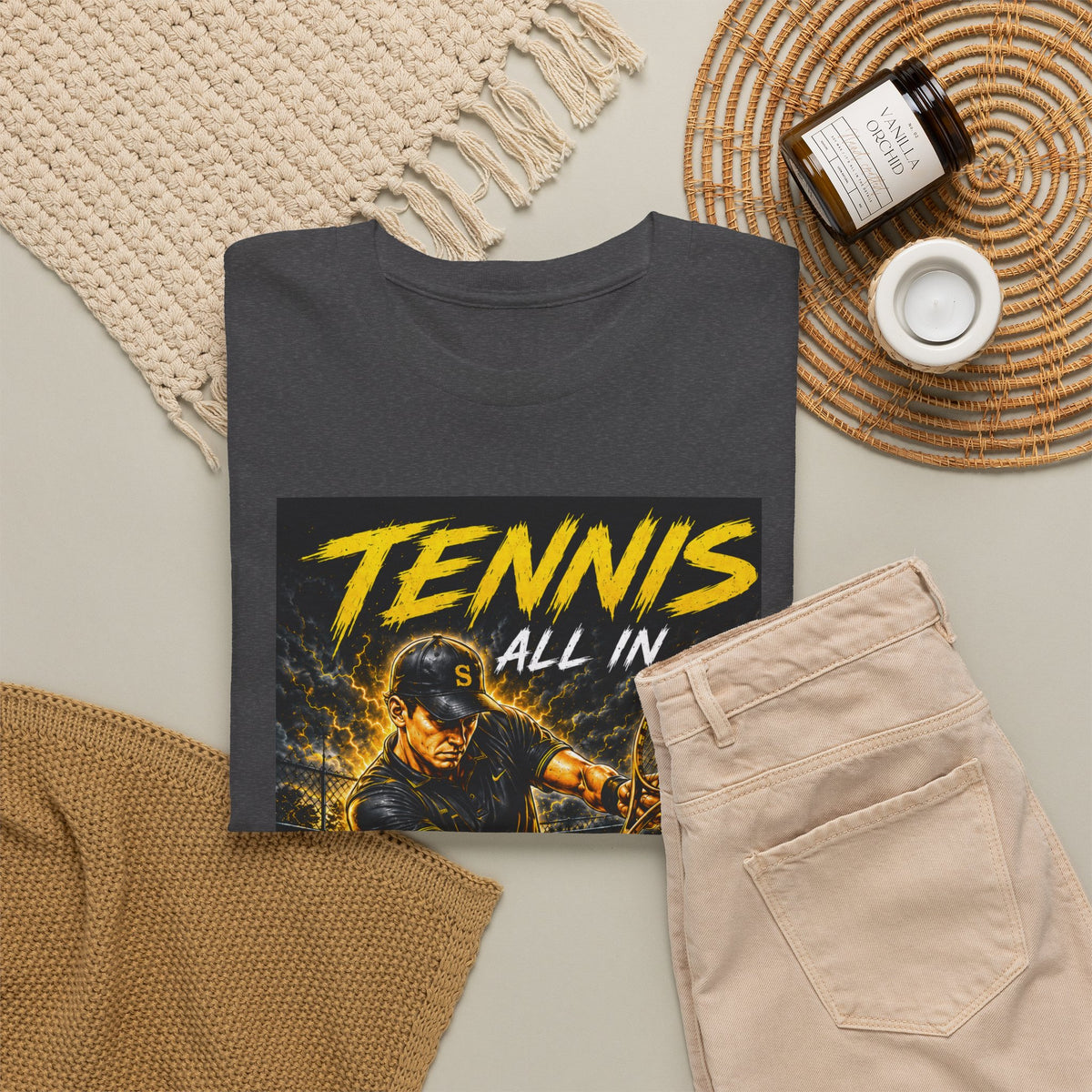 Tennis All In Graphic Tee — Vintage Tennis Player Poster Shirt