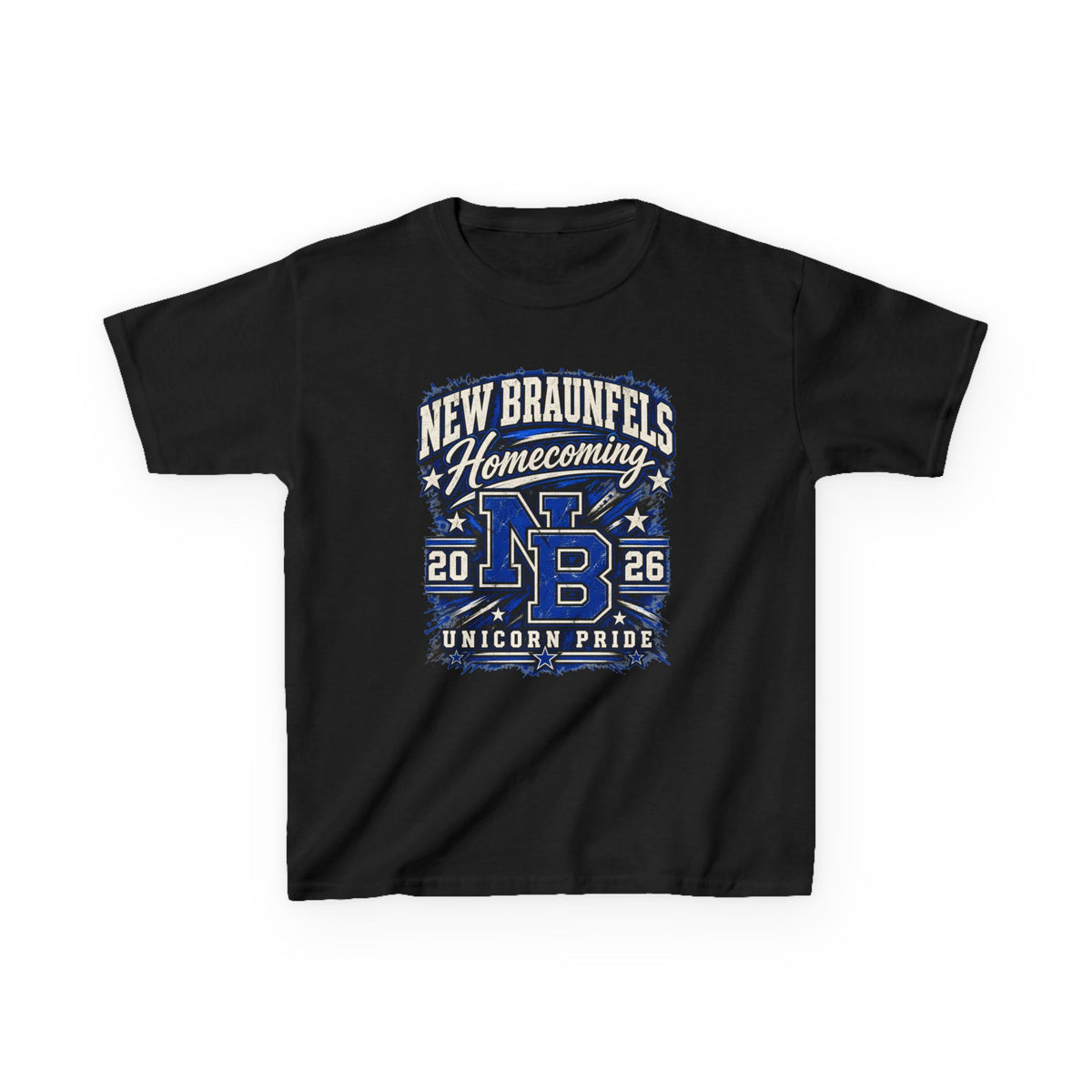 New Braunfels Homecoming 2026 Kids T‑Shirt — NB Unicorn Pride School Spirit Tee