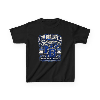 New Braunfels Homecoming 2026 Kids T‑Shirt — NB Unicorn Pride School Spirit Tee