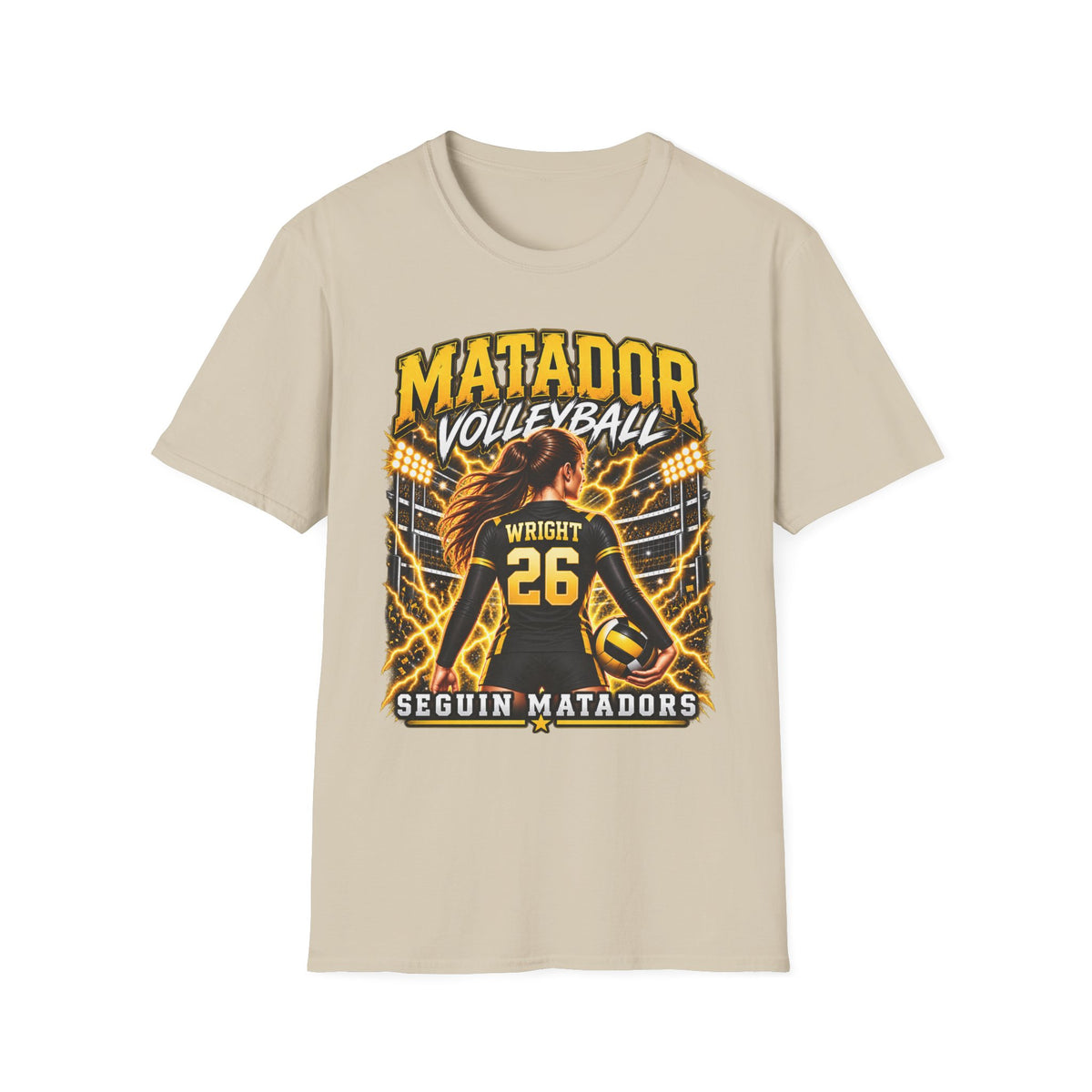 Custom Seguin Matador Volleyball Player Tee | Personalized Name & Jersey Number