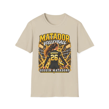 Custom Seguin Matador Volleyball Player Tee | Personalized Name & Jersey Number