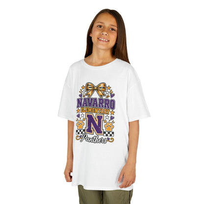 Kids Navarro Elementary Panthers T‑Shirt — Purple & Gold School Spirit Tee