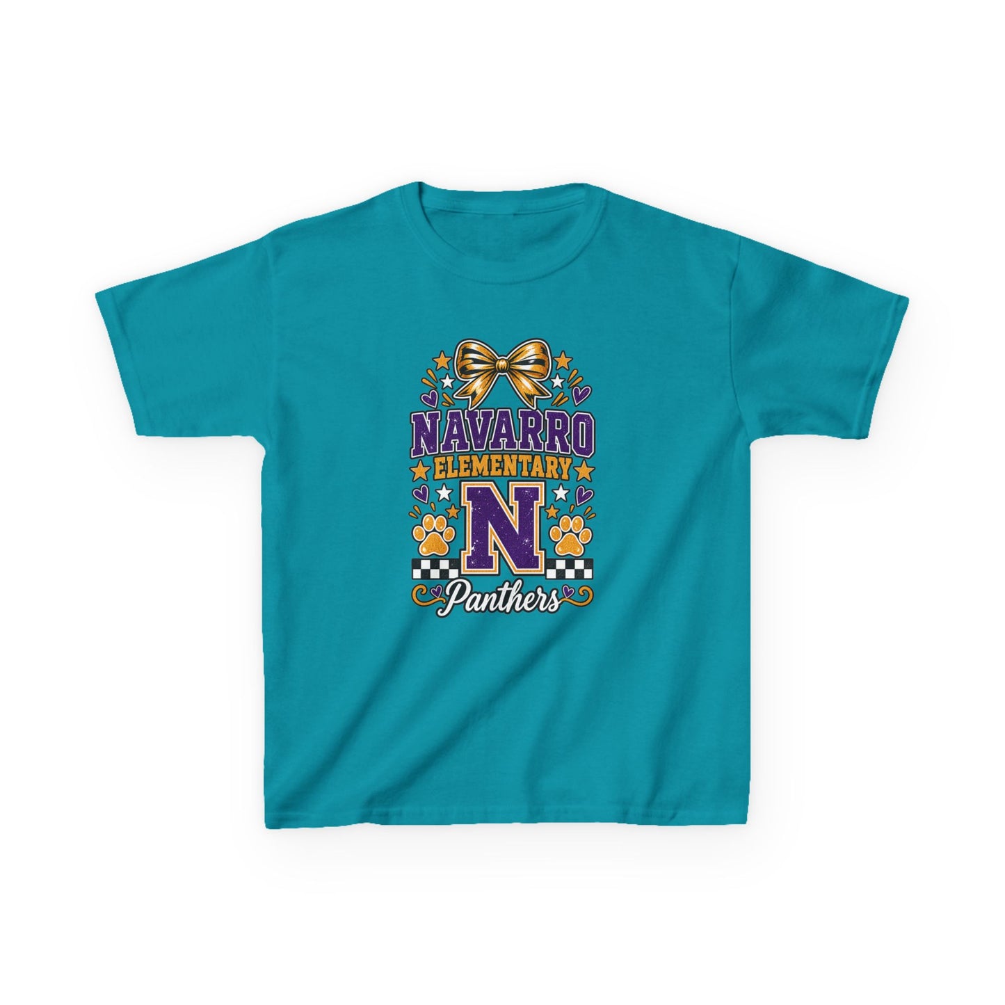 Kids Navarro Elementary Panthers T‑Shirt — Purple & Gold School Spirit Tee