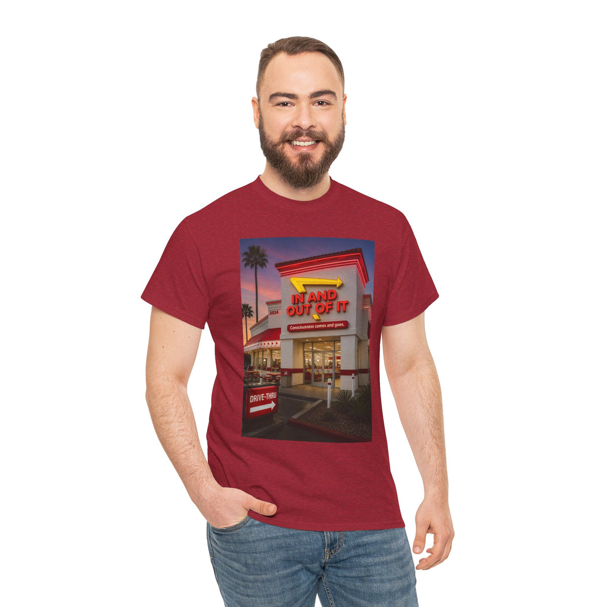 Retro Diner Photo T‑Shirt – 'A Hand Out Of It' Vintage Neon Tee