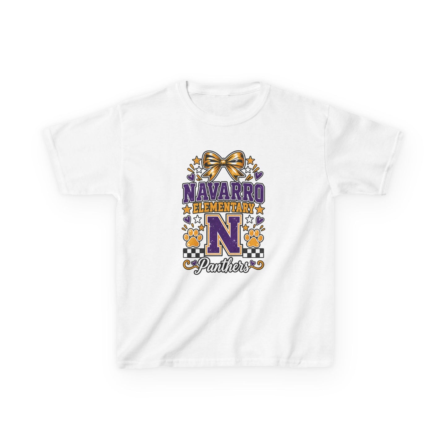 Kids Navarro Elementary Panthers T‑Shirt — Purple & Gold School Spirit Tee