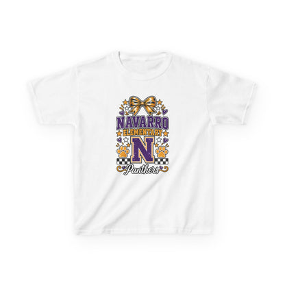 Kids Navarro Elementary Panthers T‑Shirt — Purple & Gold School Spirit Tee