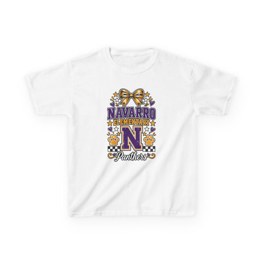 Kids Navarro Elementary Panthers T‑Shirt — Purple & Gold School Spirit Tee