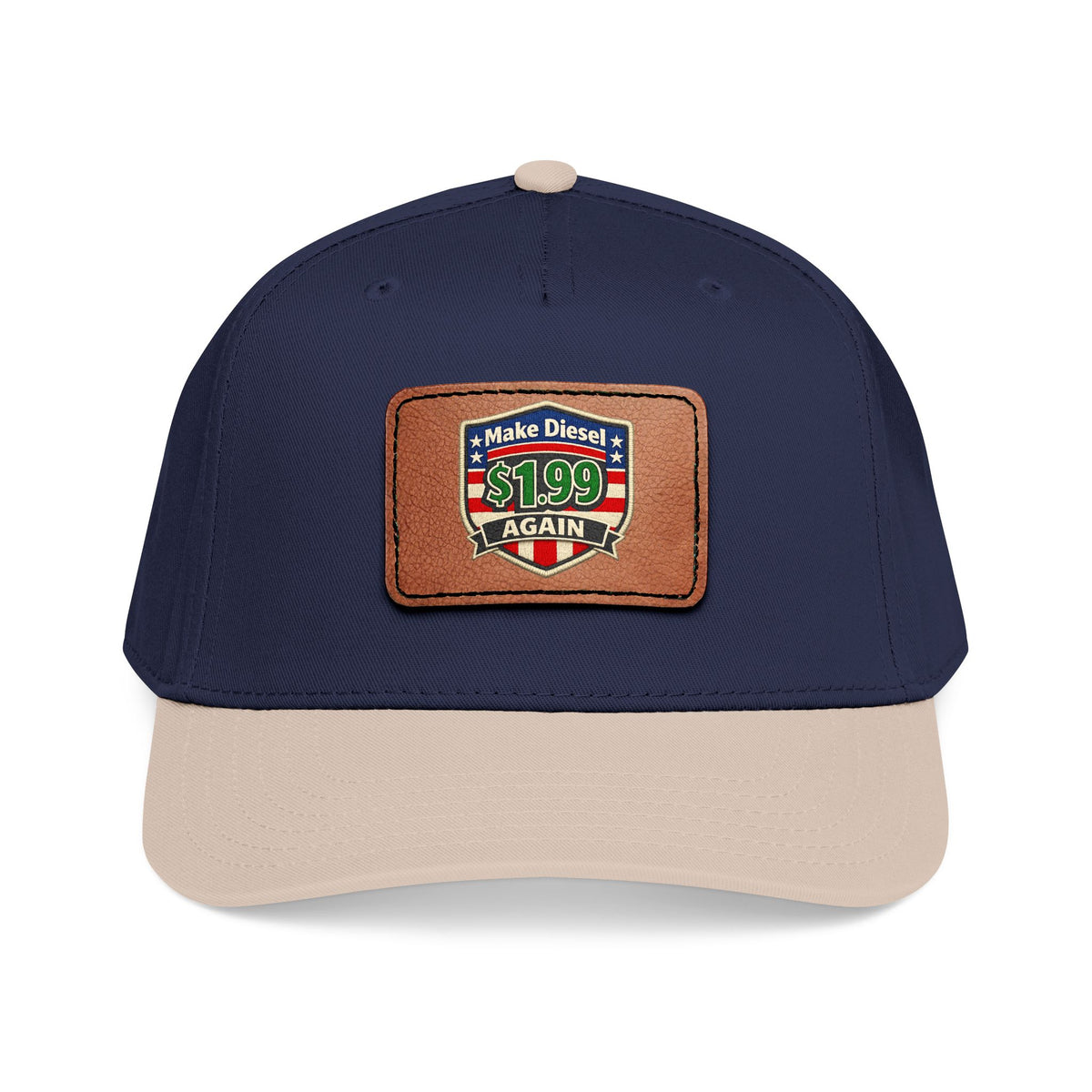 Diesel Mid Profile Baseball Cap with Leather Patch (Rectangle)