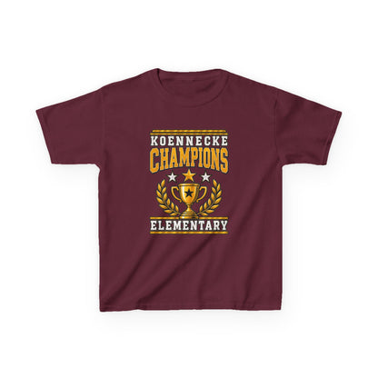 Koennecke Champions Elementary Kids T-Shirt — School Spirit Trophy Design