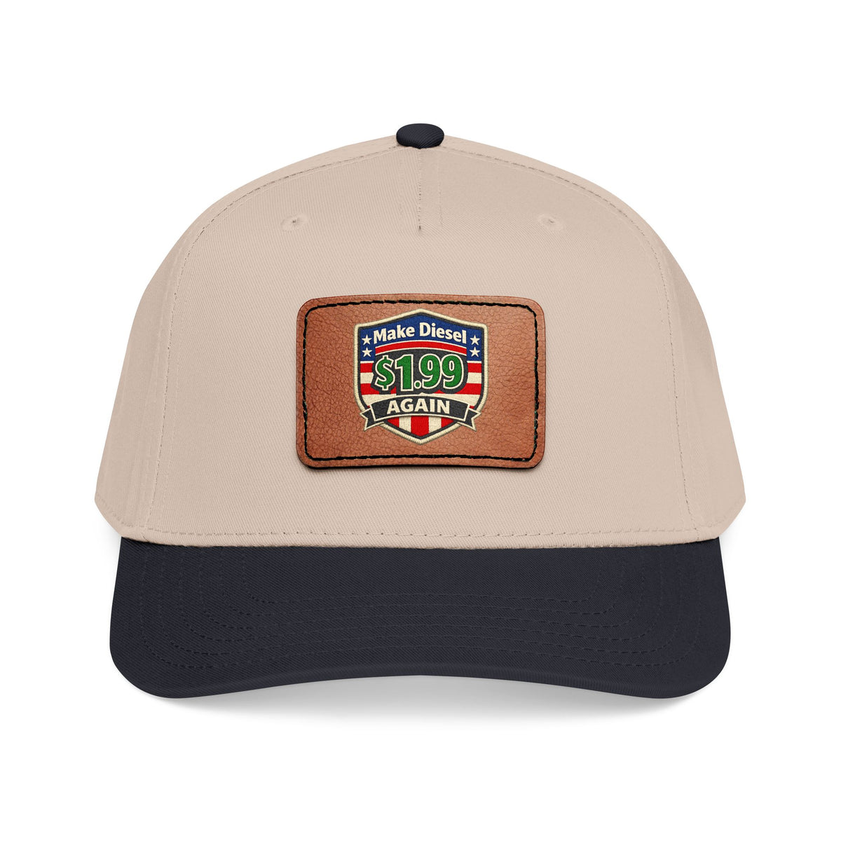 Diesel Mid Profile Baseball Cap with Leather Patch (Rectangle)