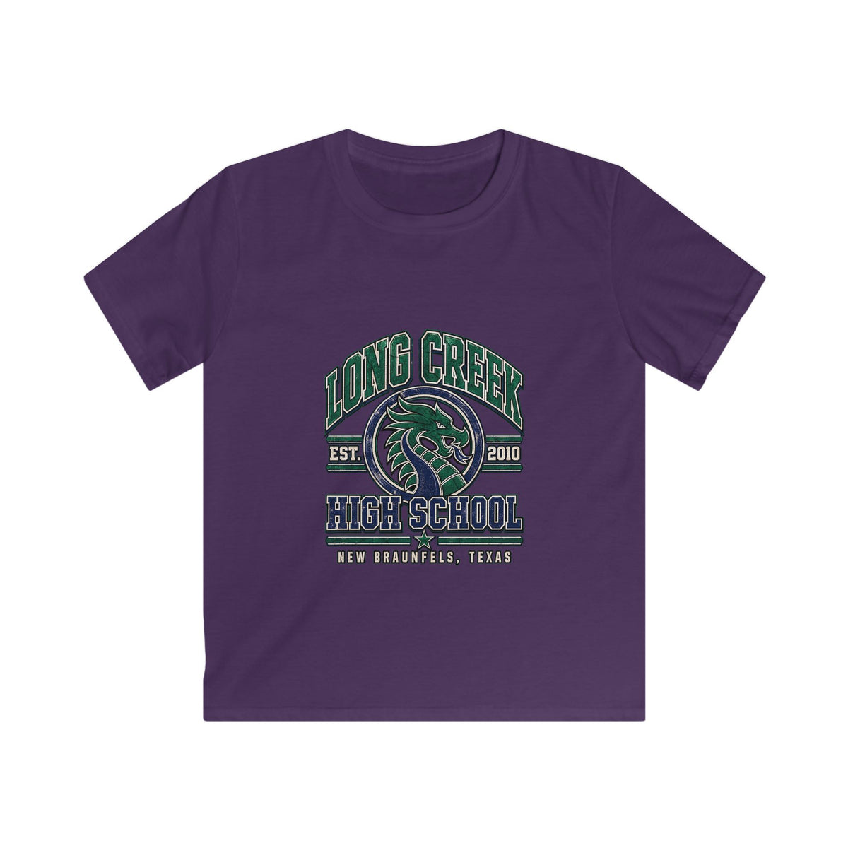Long Creek High School Kids Tee – Dragon Mascot School Spirit Shirt