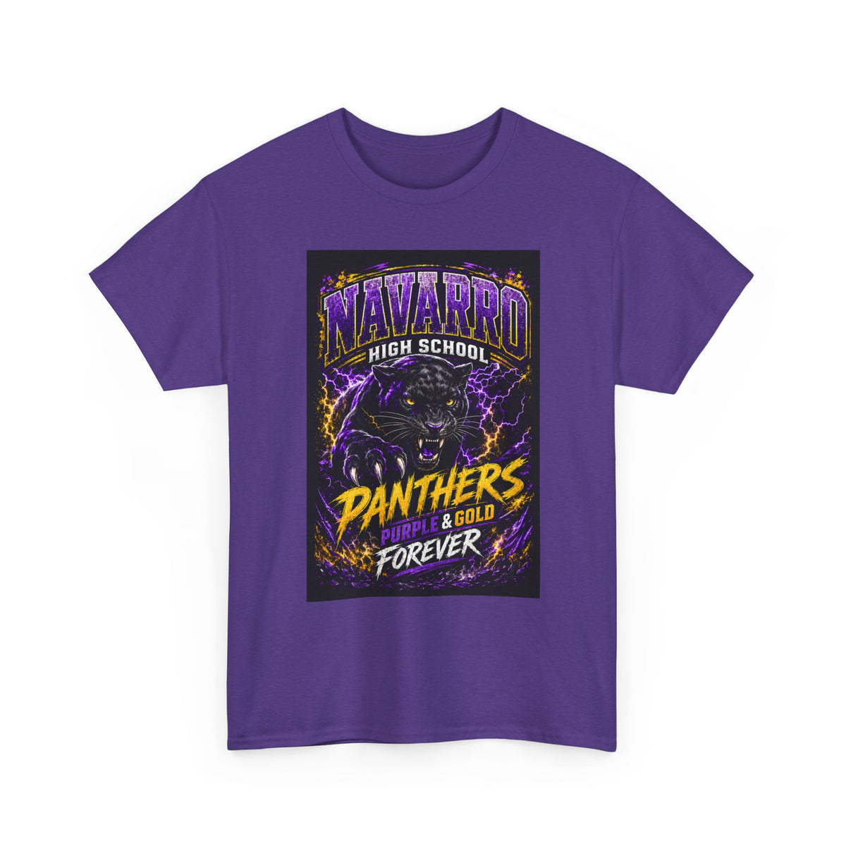 Navarro High Panthers T‑Shirt — Purple & Gold "Panthers Forever" School Spirit Tee