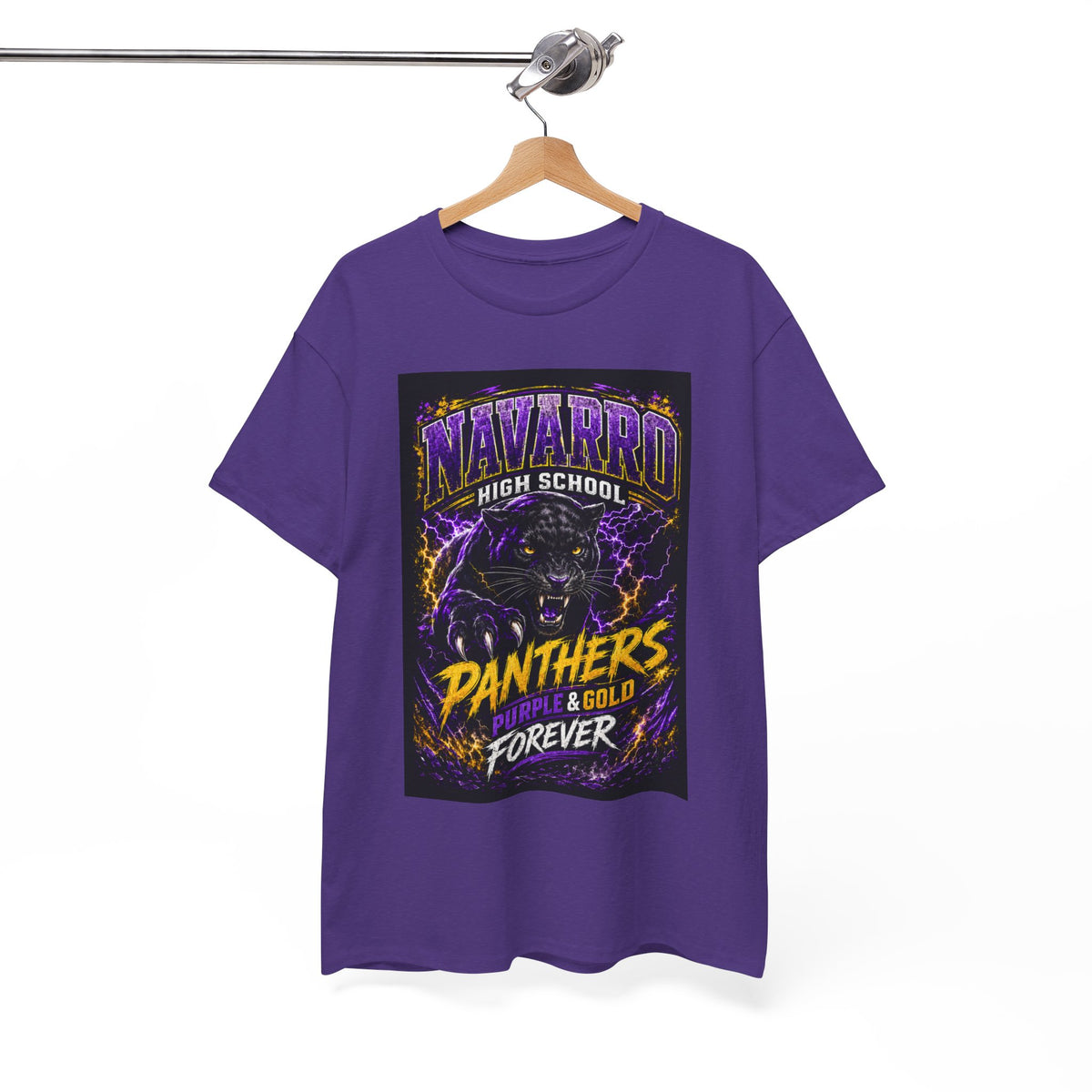 Navarro High Panthers T‑Shirt — Purple & Gold "Panthers Forever" School Spirit Tee