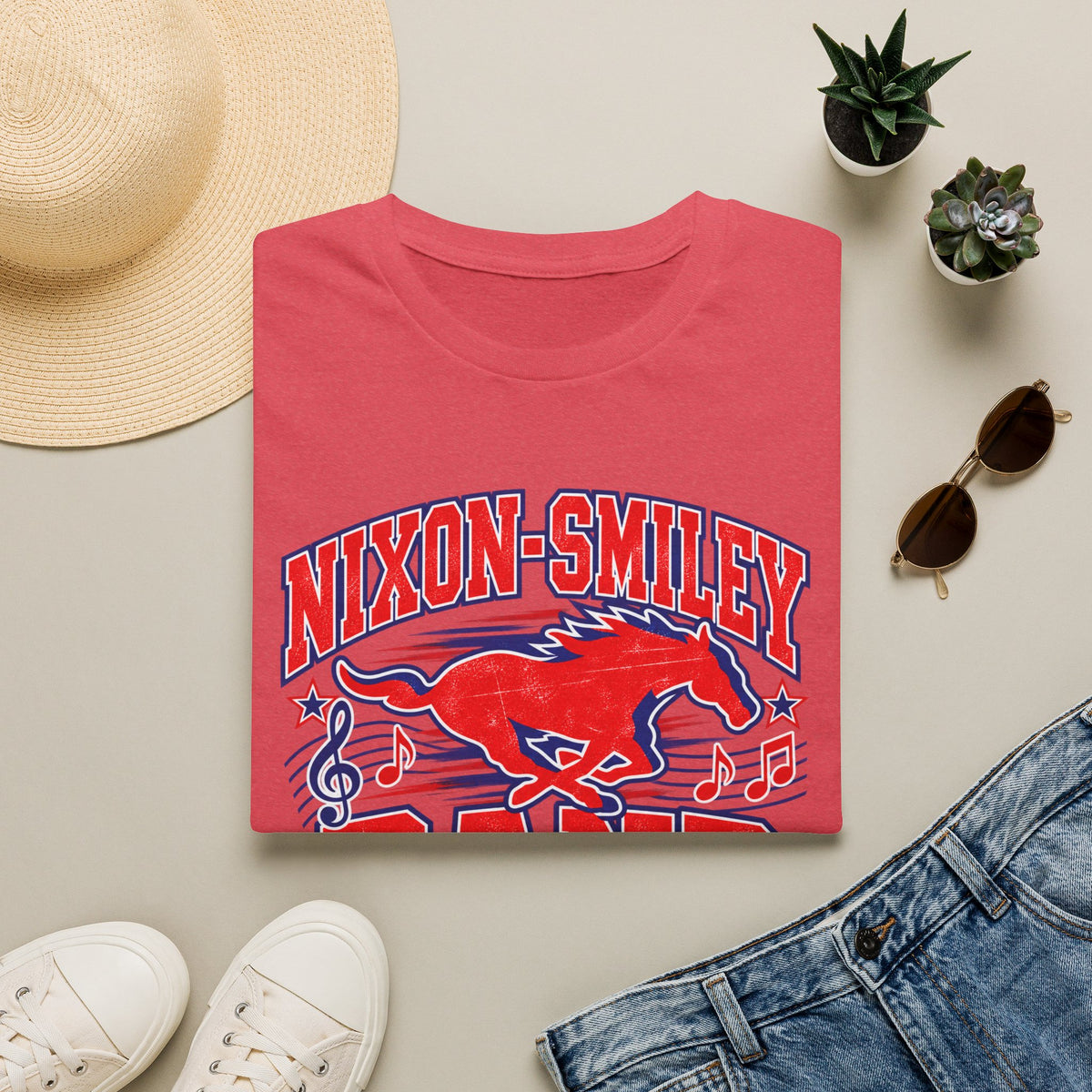 Mustangs Band Mom T-Shirt — Nixon-Smiley Band Support Tee