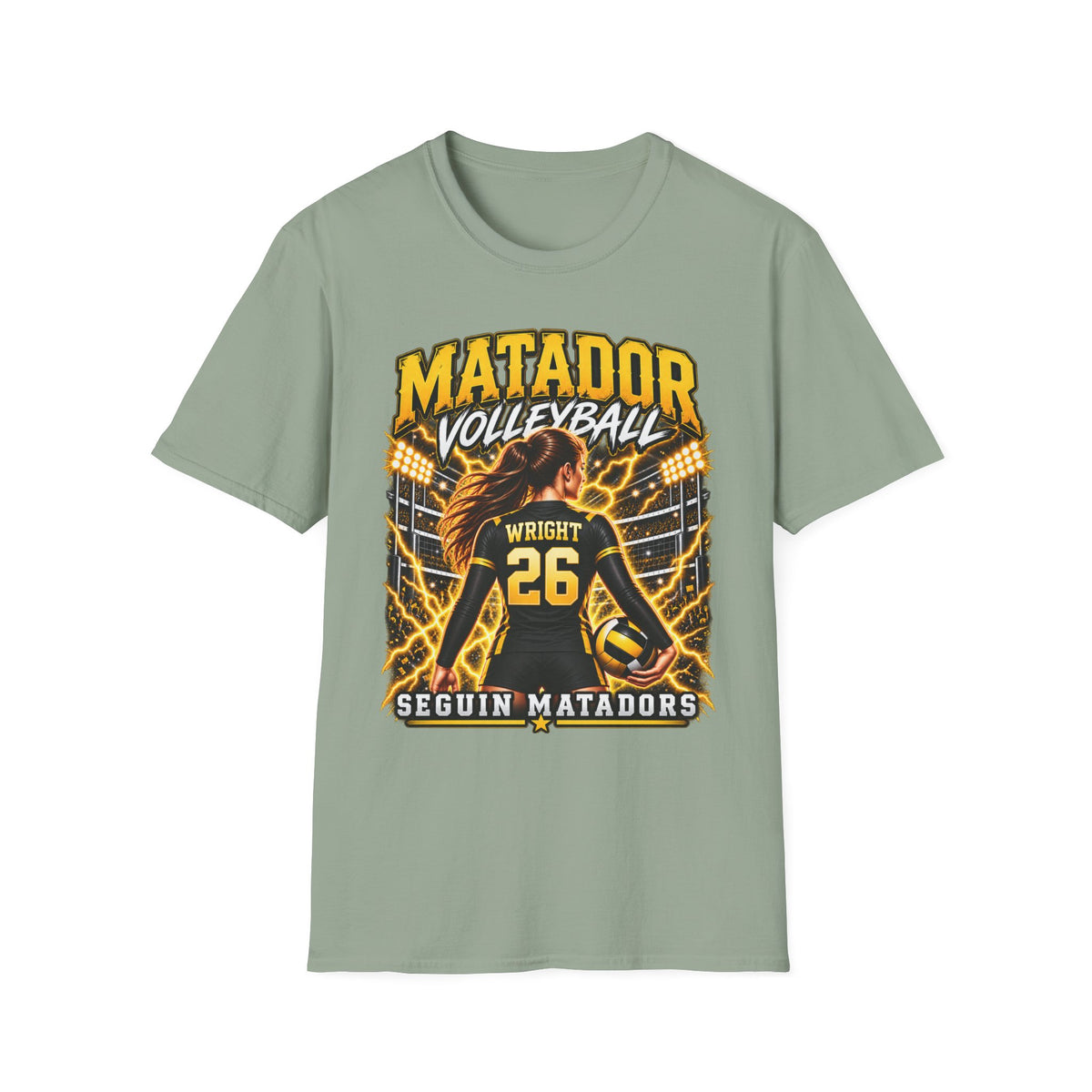 Custom Seguin Matador Volleyball Player Tee | Personalized Name & Jersey Number