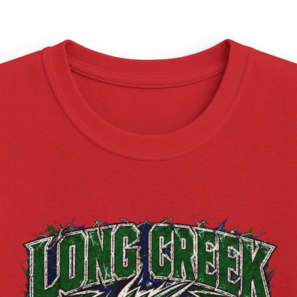 Long Creek Dragons Kids Tee — Green Fierce Dragon School Spirit Shirt