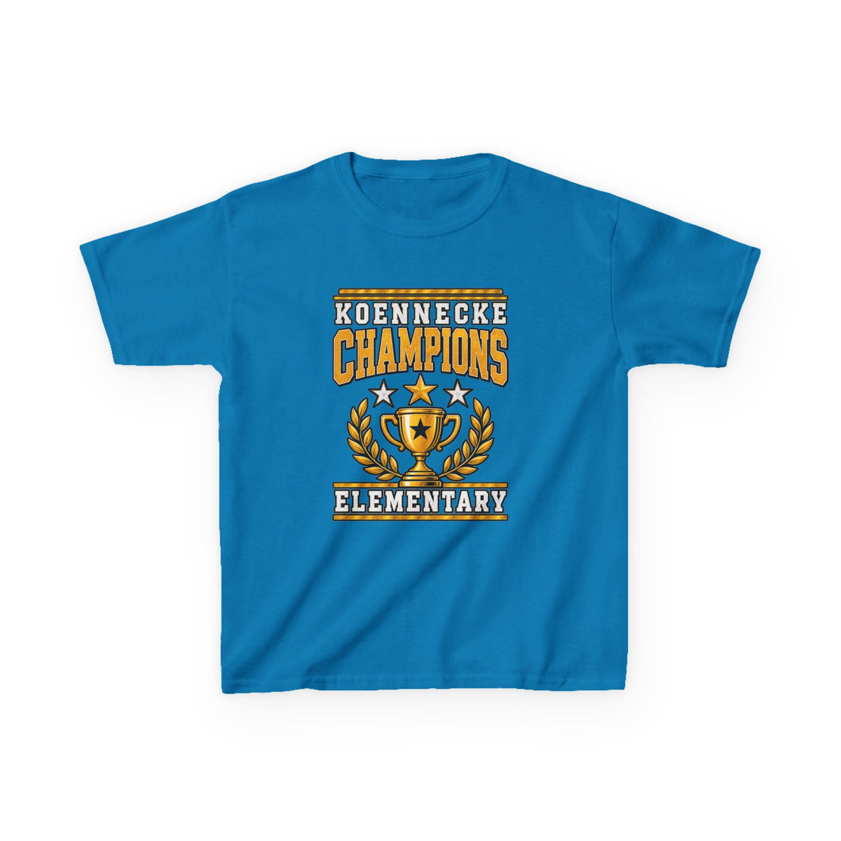 Koennecke Champions Elementary Kids T-Shirt — School Spirit Trophy Design