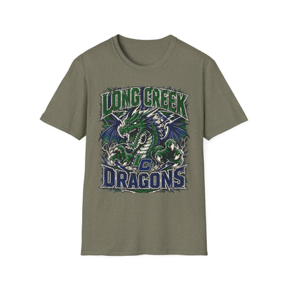 Long Creek Dragons T-Shirt — Vintage Green Dragon School Spirit Tee