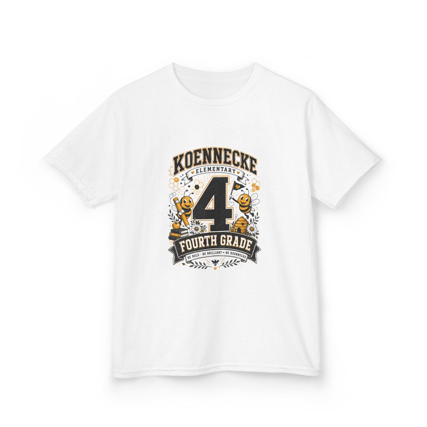 4th Grade Kids T-Shirt – "Koennecke Celebrates 4th Grade" Back-to-School Shirt