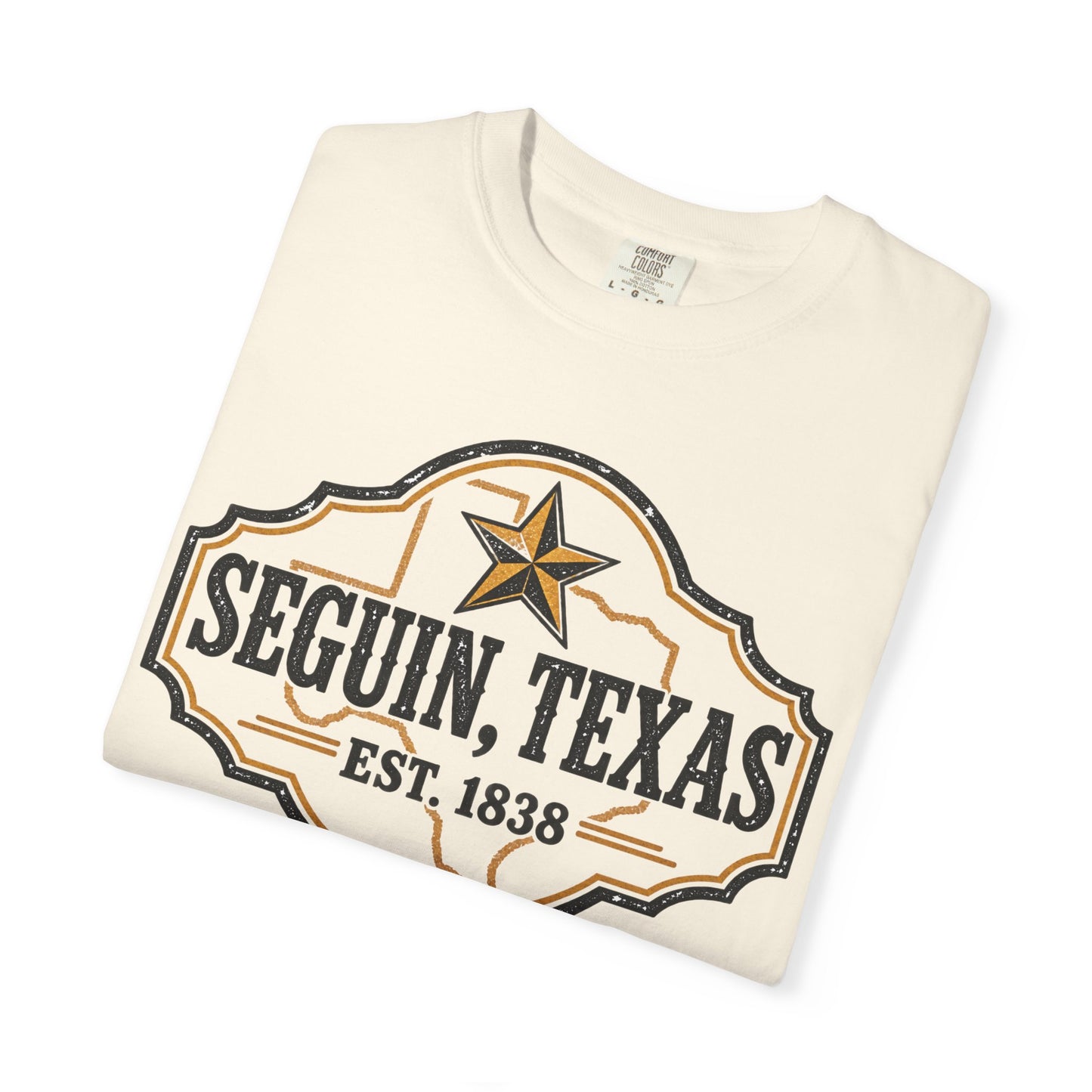 Seguin, Texas Vintage Badge T-Shirt — Est. 1838 Cotton Tee