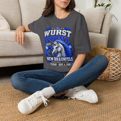 Wurst Bowl T-Shirt — New Braunfels 2026 Unicorn Football Event Tee