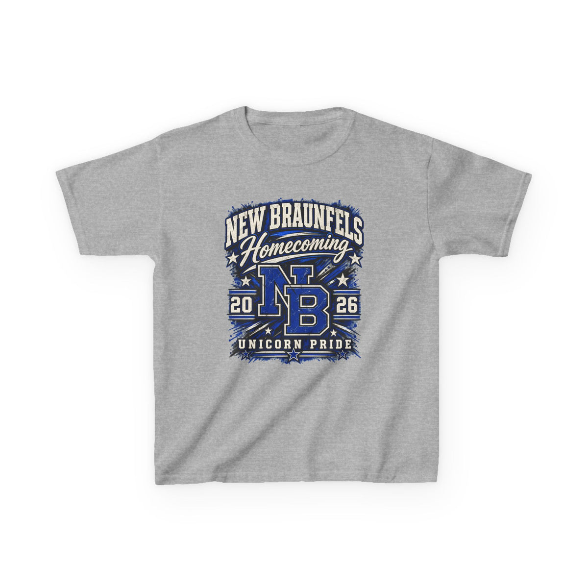 New Braunfels Homecoming 2026 Kids T‑Shirt — NB Unicorn Pride School Spirit Tee