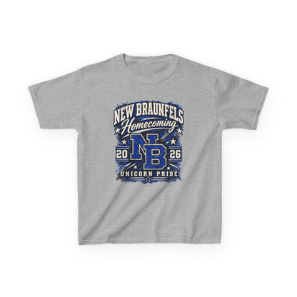 New Braunfels Homecoming 2026 Kids T‑Shirt — NB Unicorn Pride School Spirit Tee