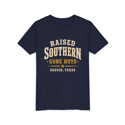 Youth Tee — "Raised Southern, Lone Star" Seguin, Texas Kids Shirt